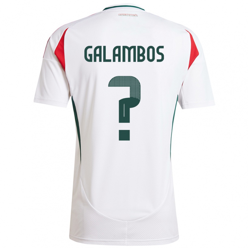 Kandiny Niño Camiseta Hungría János Galambos #0 Blanco 2ª Equipación 24-26 La Camisa Chile