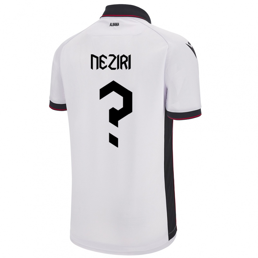 Kandiny Niño Camiseta Albania Rayan Neziri #0 Blanco 2ª Equipación 24-26 La Camisa Chile