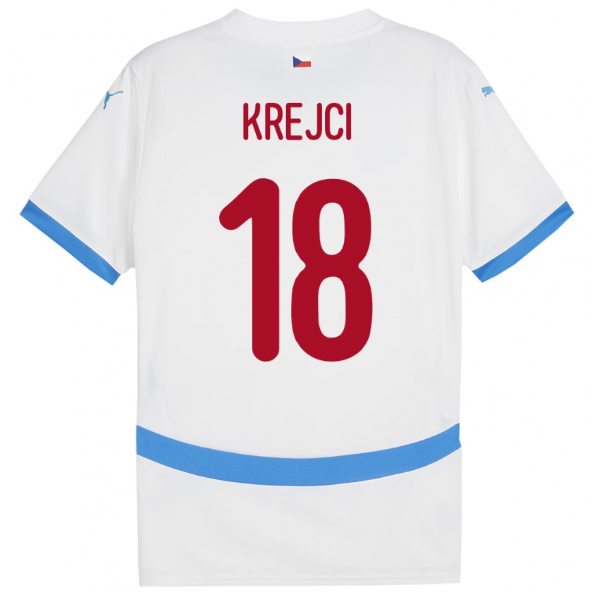 Kandiny Niño Camiseta Chequia Ladislav Krejci #18 Blanco 2ª Equipación 24-26 La Camisa Chile