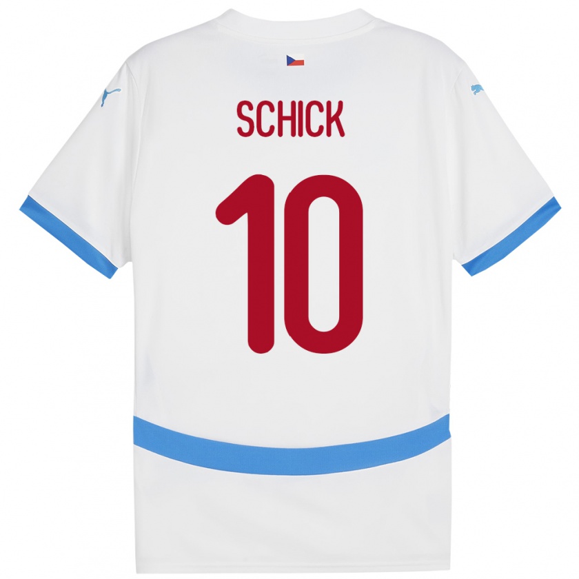 Kandiny Niño Camiseta Chequia Patrik Schick #10 Blanco 2ª Equipación 24-26 La Camisa Chile