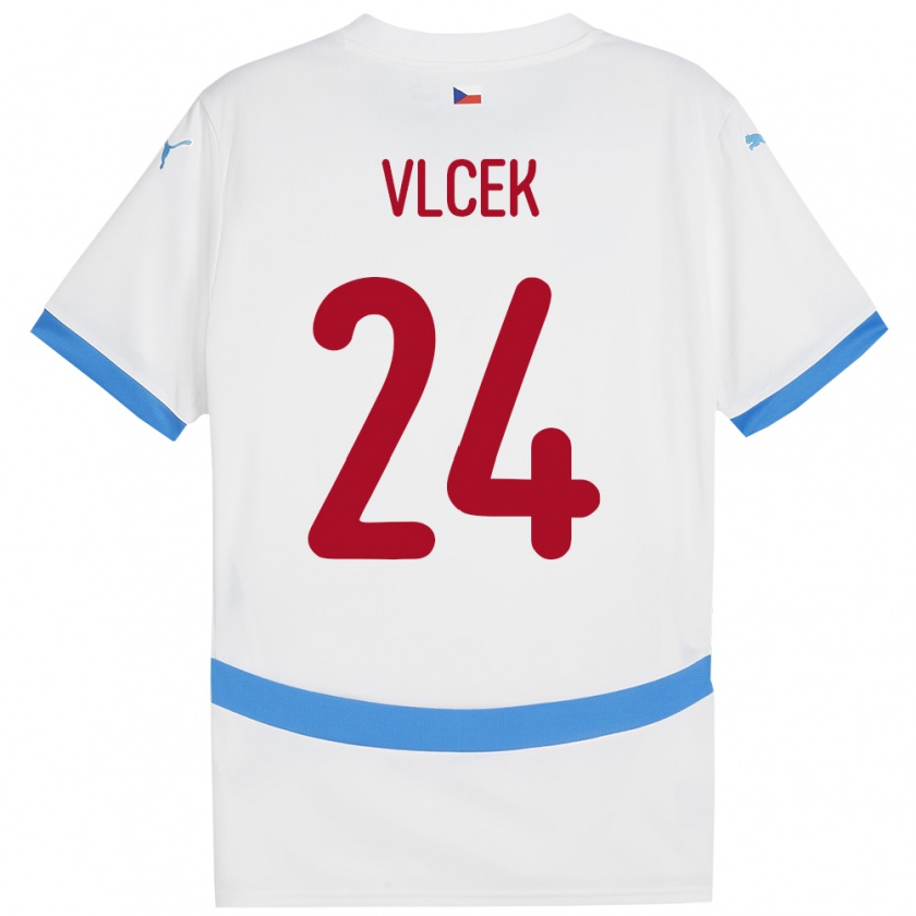 Kandiny Niño Camiseta Chequia Tomas Vlcek #24 Blanco 2ª Equipación 24-26 La Camisa Chile