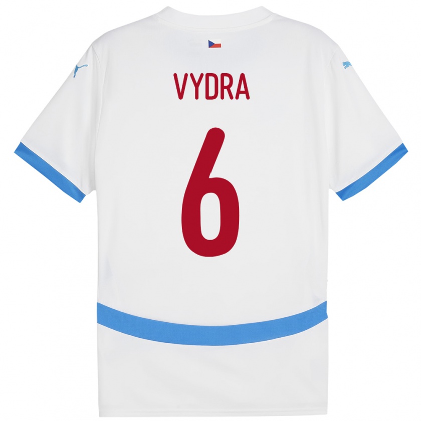 Kandiny Niño Camiseta Chequia Patrik Vydra #6 Blanco 2ª Equipación 24-26 La Camisa Chile