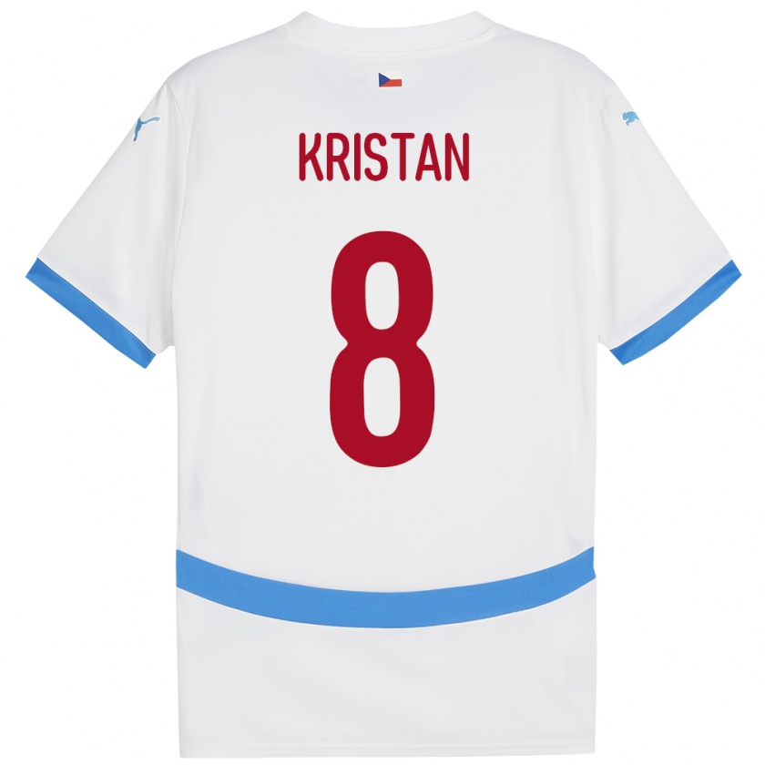 Kandiny Niño Camiseta Chequia Jakub Kristan #8 Blanco 2ª Equipación 24-26 La Camisa Chile