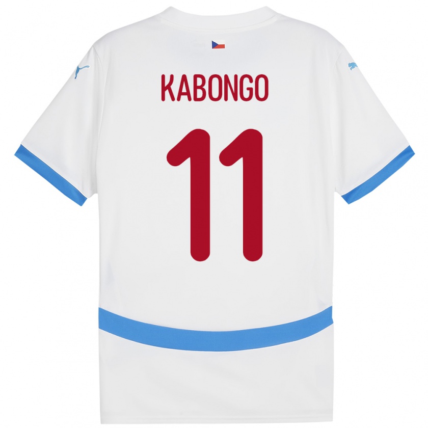 Kandiny Niño Camiseta Chequia Christophe Kabongo #11 Blanco 2ª Equipación 24-26 La Camisa Chile