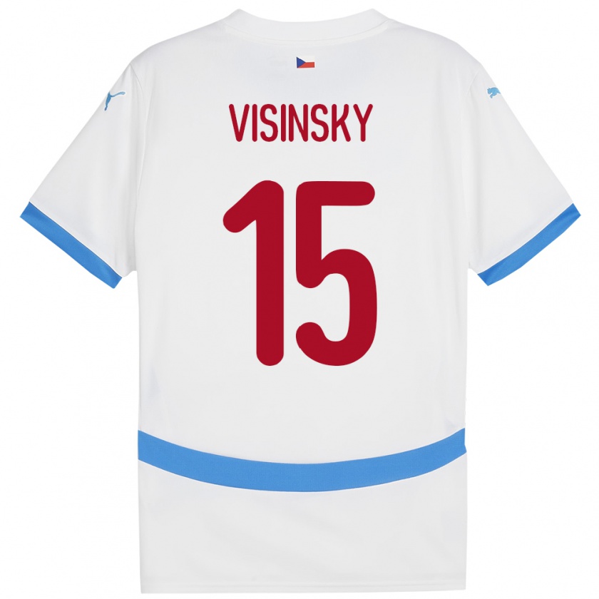 Kandiny Niño Camiseta Chequia Denis Visinsky #15 Blanco 2ª Equipación 24-26 La Camisa Chile