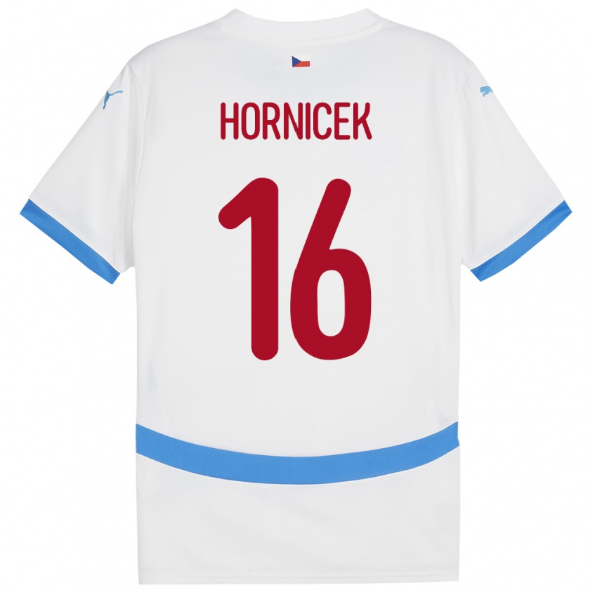 Kandiny Niño Camiseta Chequia Lukas Hornicek #16 Blanco 2ª Equipación 24-26 La Camisa Chile