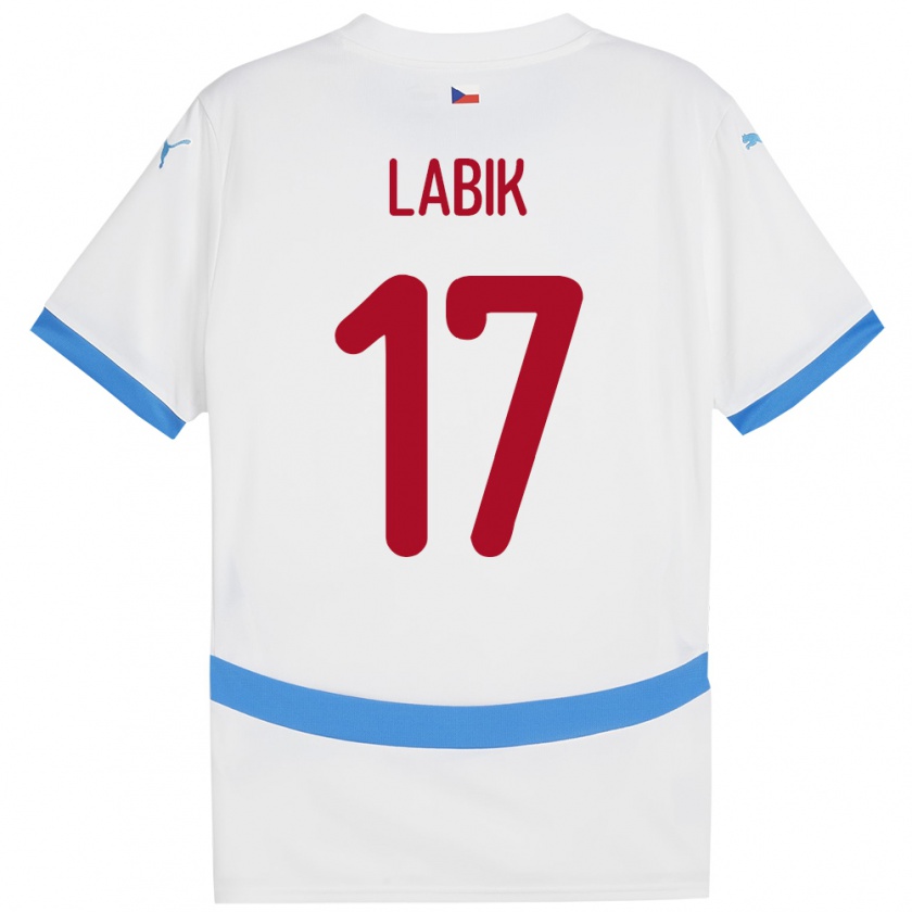 Kandiny Niño Camiseta Chequia Albert Labik #17 Blanco 2ª Equipación 24-26 La Camisa Chile