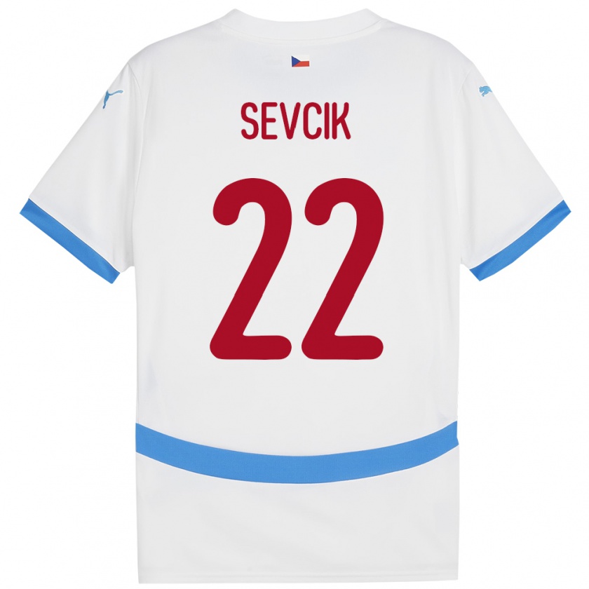 Kandiny Niño Camiseta Chequia Michal Sevcik #22 Blanco 2ª Equipación 24-26 La Camisa Chile