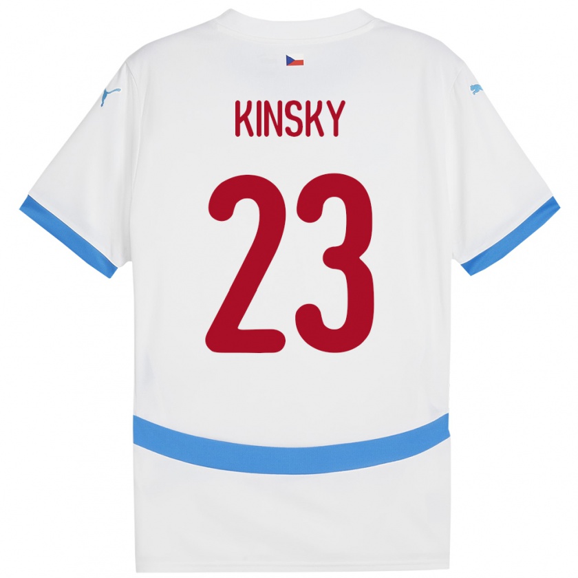 Kandiny Niño Camiseta Chequia Antonin Kinsky #23 Blanco 2ª Equipación 24-26 La Camisa Chile