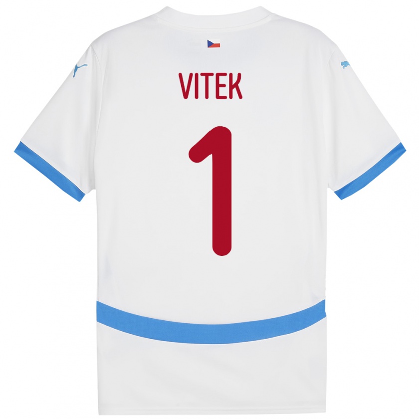 Kandiny Niño Camiseta Chequia Radek Vitek #1 Blanco 2ª Equipación 24-26 La Camisa Chile