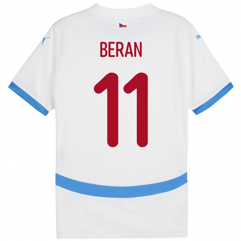 Kandiny Niño Camiseta Chequia Stepan Beran #11 Blanco 2ª Equipación 24-26 La Camisa Chile