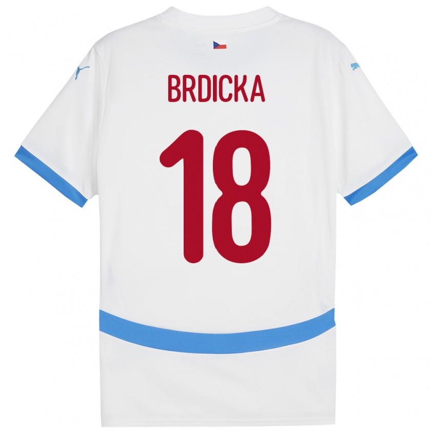 Kandiny Niño Camiseta Chequia Filip Brdicka #18 Blanco 2ª Equipación 24-26 La Camisa Chile