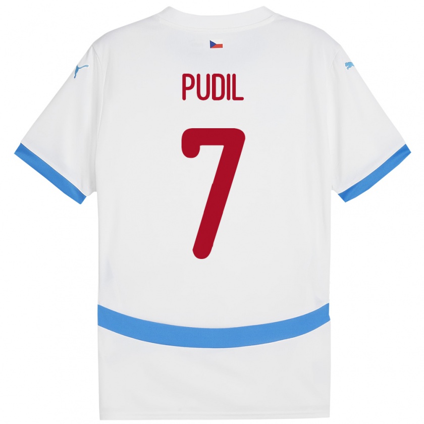 Kandiny Niño Camiseta Chequia Adam Pudil #7 Blanco 2ª Equipación 24-26 La Camisa Chile