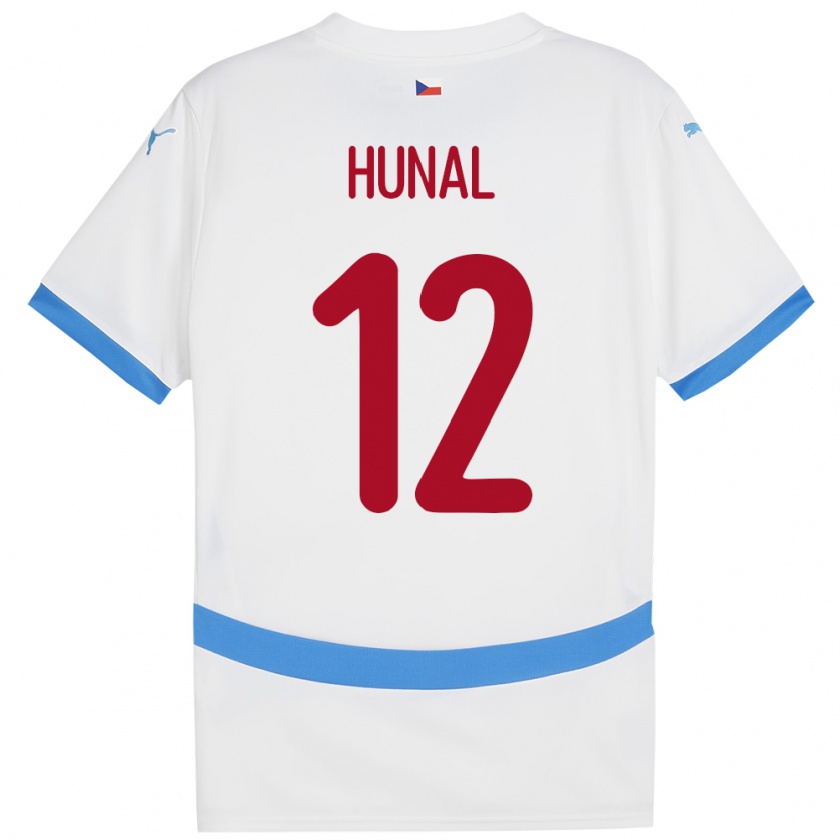 Kandiny Niño Camiseta Chequia Eric Hunal #12 Blanco 2ª Equipación 24-26 La Camisa Chile