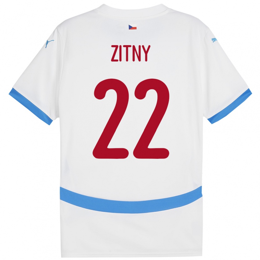 Kandiny Niño Camiseta Chequia Matej Zitny #22 Blanco 2ª Equipación 24-26 La Camisa Chile