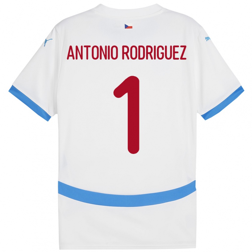 Kandiny Niño Camiseta Chequia Pedro Antonio Rodriguez #1 Blanco 2ª Equipación 24-26 La Camisa Chile