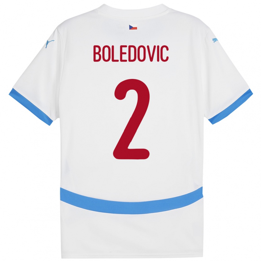 Kandiny Niño Camiseta Chequia Tobias Boledovic #2 Blanco 2ª Equipación 24-26 La Camisa Chile