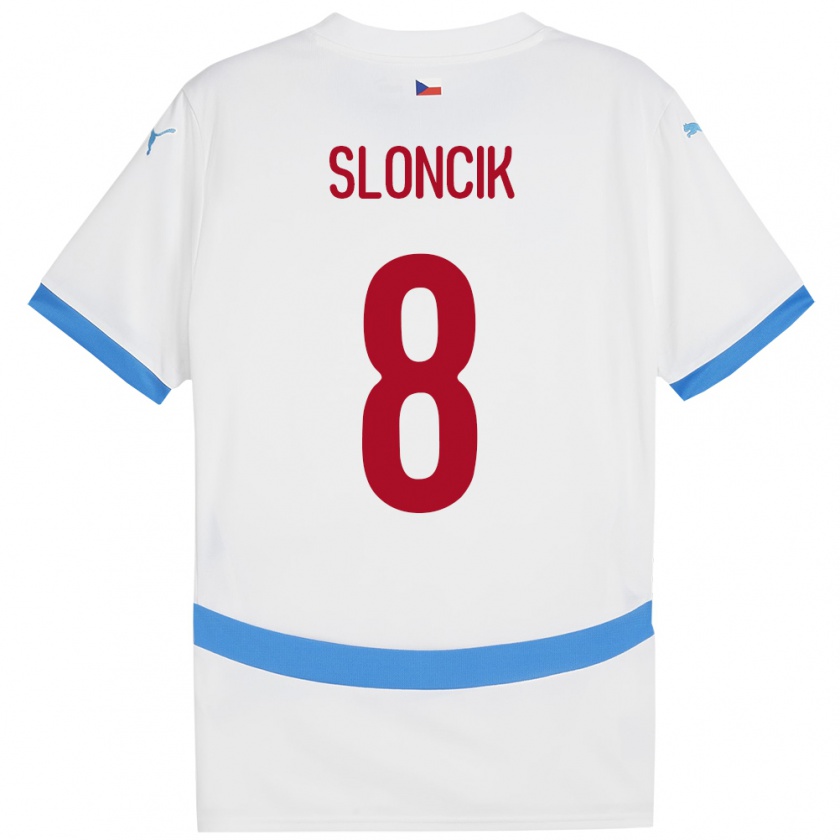 Kandiny Niño Camiseta Chequia Simon Sloncik #8 Blanco 2ª Equipación 24-26 La Camisa Chile