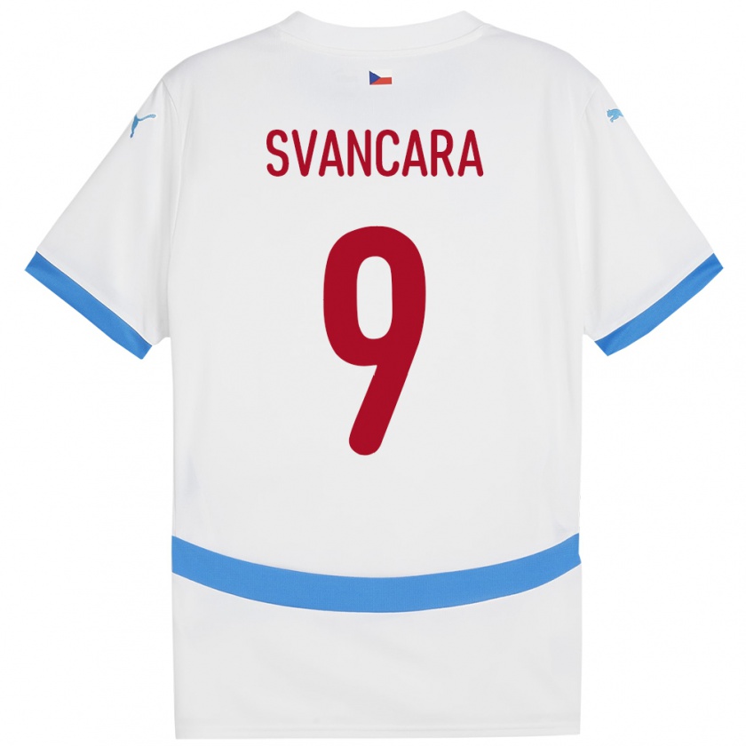 Kandiny Niño Camiseta Chequia Daniel Svancara #9 Blanco 2ª Equipación 24-26 La Camisa Chile