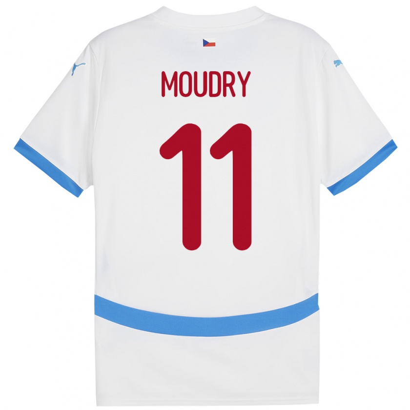 Kandiny Niño Camiseta Chequia Lukas Moudry #11 Blanco 2ª Equipación 24-26 La Camisa Chile