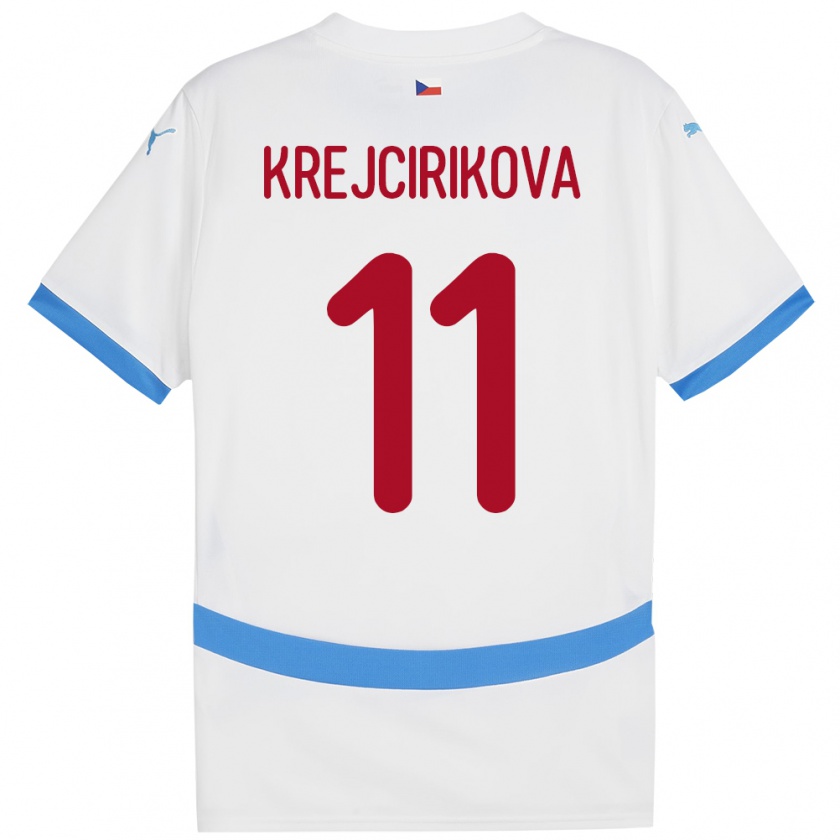 Kandiny Niño Camiseta Chequia Tereza Krejčiříková #11 Blanco 2ª Equipación 24-26 La Camisa Chile