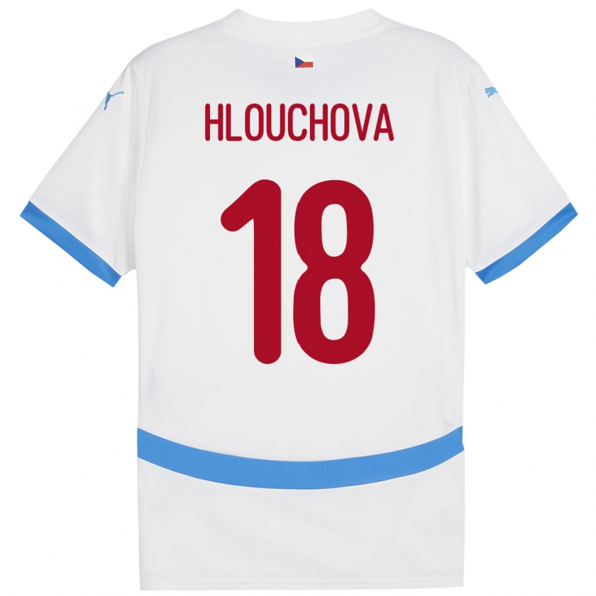 Kandiny Niño Camiseta Chequia Radka Hlouchová #18 Blanco 2ª Equipación 24-26 La Camisa Chile