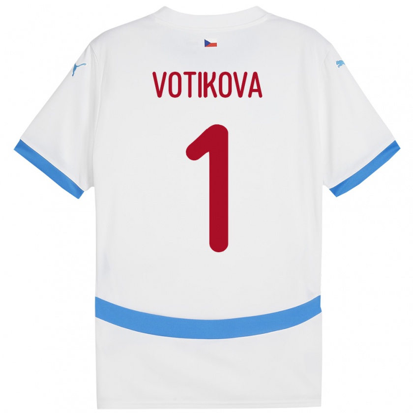 Kandiny Niño Camiseta Chequia Barbora Votíková #1 Blanco 2ª Equipación 24-26 La Camisa Chile