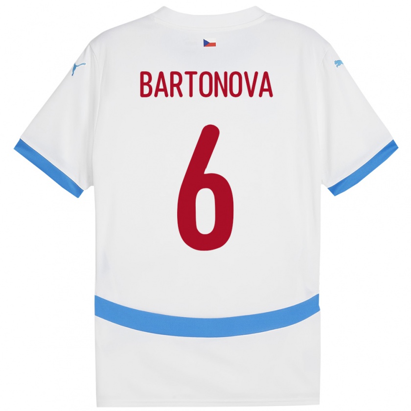 Kandiny Niño Camiseta Chequia Eva Bartoňová #6 Blanco 2ª Equipación 24-26 La Camisa Chile