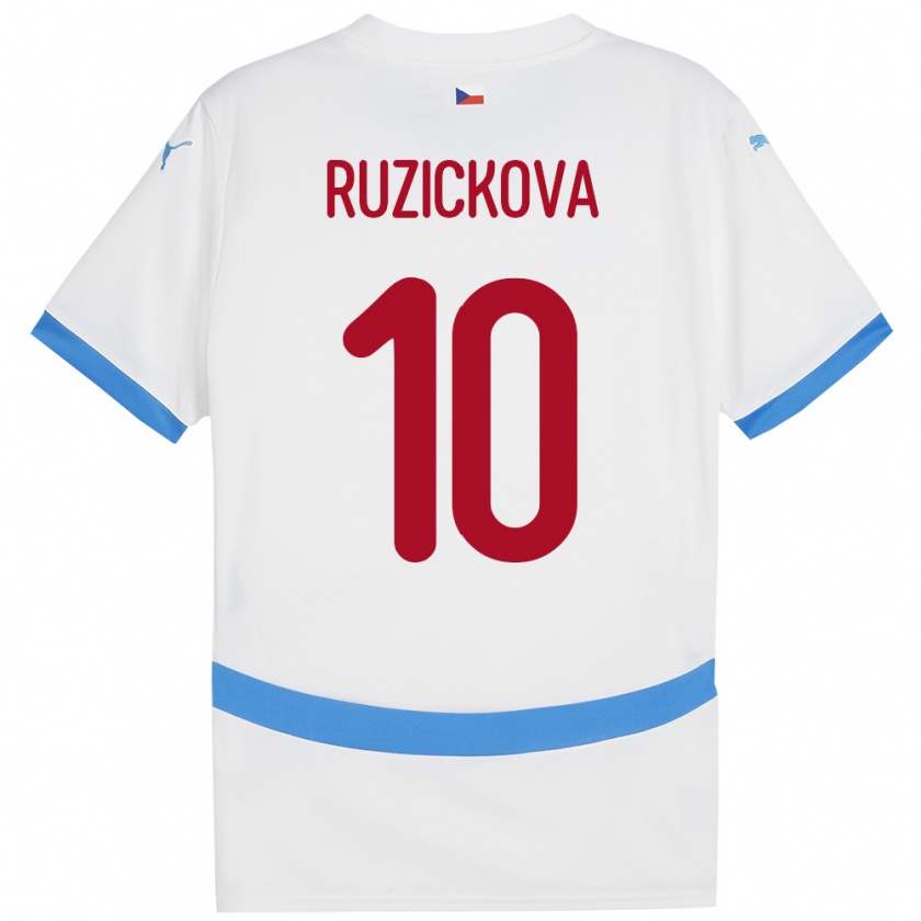 Kandiny Niño Camiseta Chequia Kristýna Růžičková #10 Blanco 2ª Equipación 24-26 La Camisa Chile