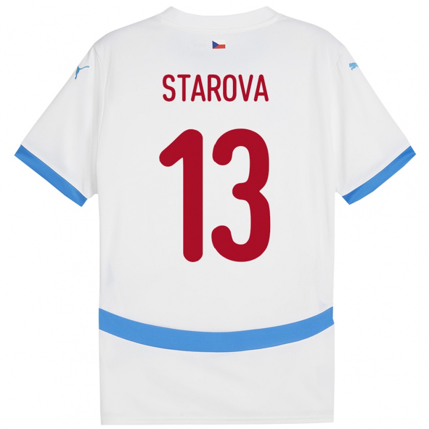 Kandiny Niño Camiseta Chequia Antonie Stárová #13 Blanco 2ª Equipación 24-26 La Camisa Chile