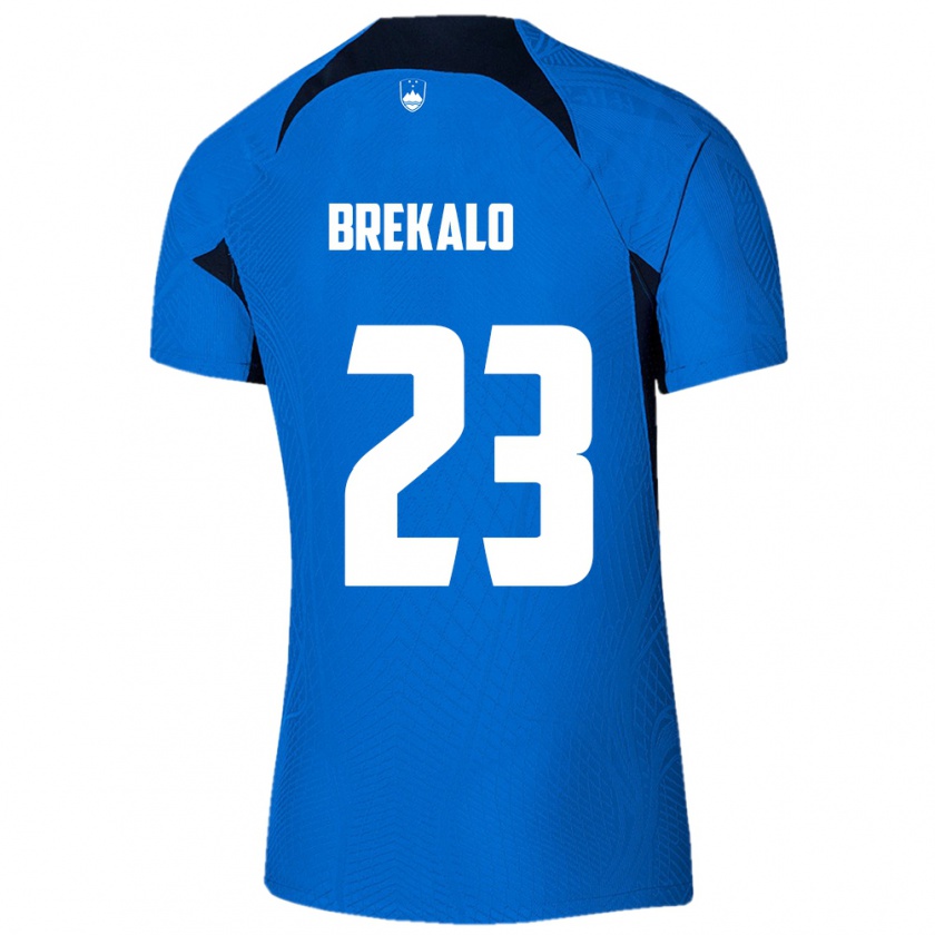 Kandiny Niño Camiseta Eslovenia David Brekalo #23 Azul 2ª Equipación 24-26 La Camisa Chile