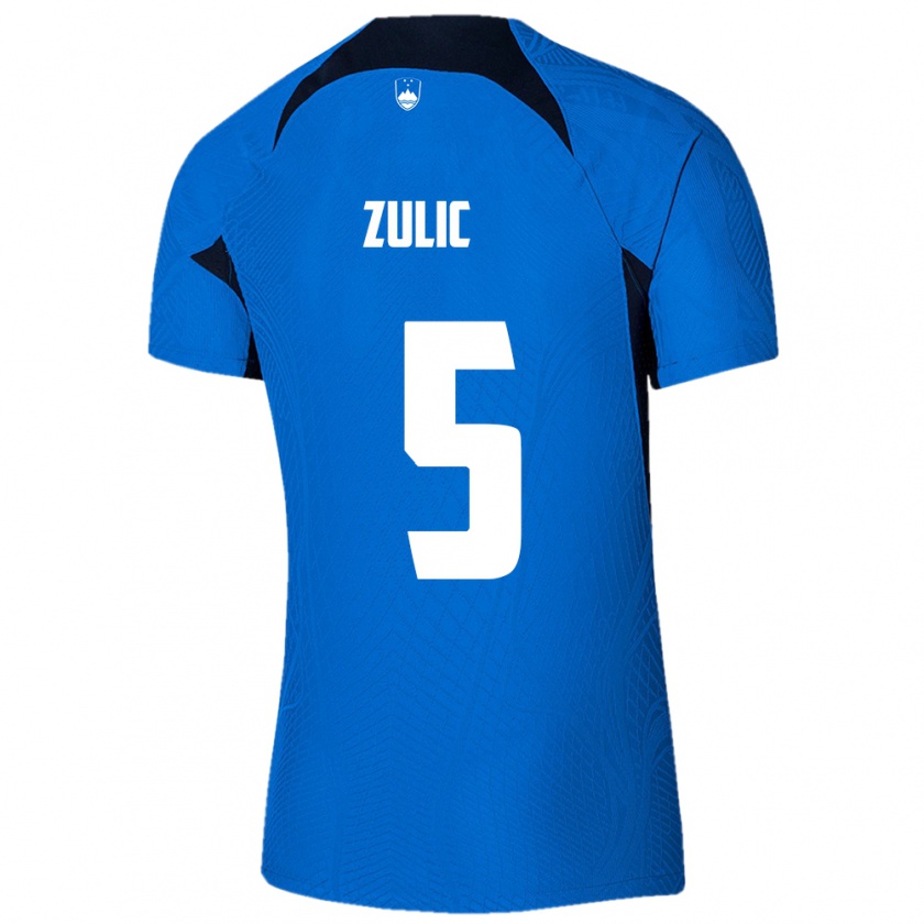 Kandiny Niño Camiseta Eslovenia Anel Zulic #5 Azul 2ª Equipación 24-26 La Camisa Chile