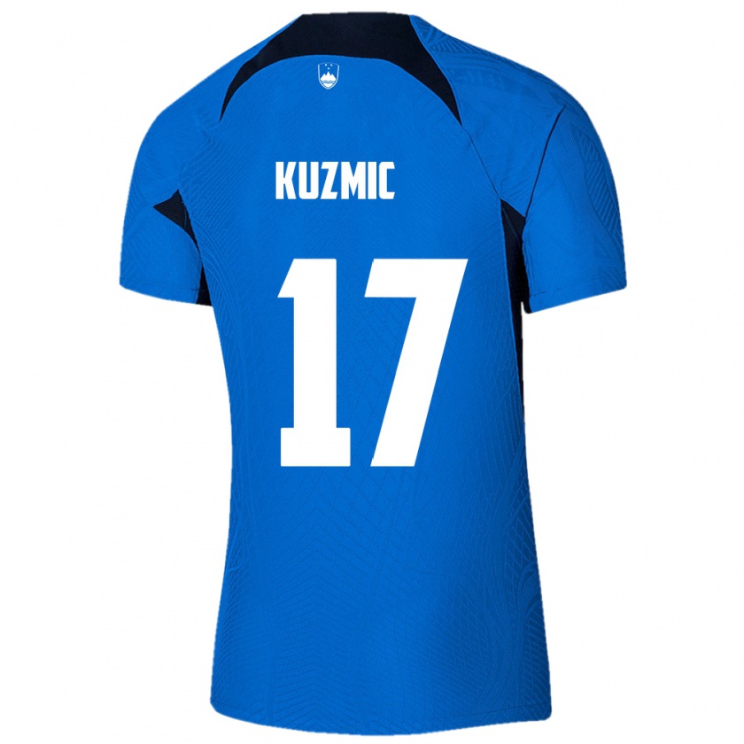 Kandiny Niño Camiseta Eslovenia Srdjan Kuzmic #17 Azul 2ª Equipación 24-26 La Camisa Chile