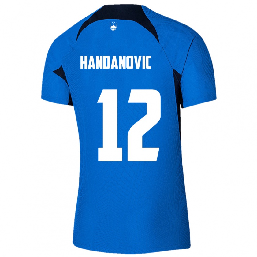 Kandiny Niño Camiseta Eslovenia Tanej Handanovic #12 Azul 2ª Equipación 24-26 La Camisa Chile