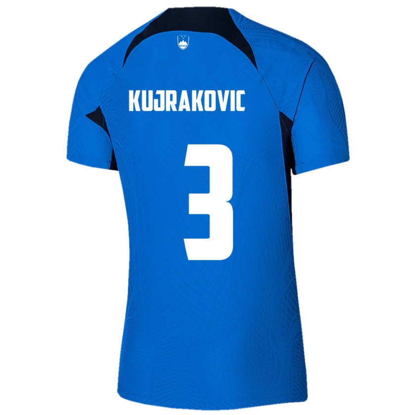 Kandiny Niño Camiseta Eslovenia Minel Kujrakovic #3 Azul 2ª Equipación 24-26 La Camisa Chile