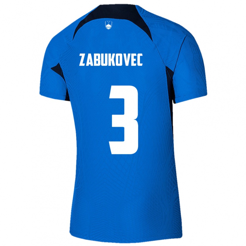 Kandiny Niño Camiseta Eslovenia Anze Zabukovec #3 Azul 2ª Equipación 24-26 La Camisa Chile