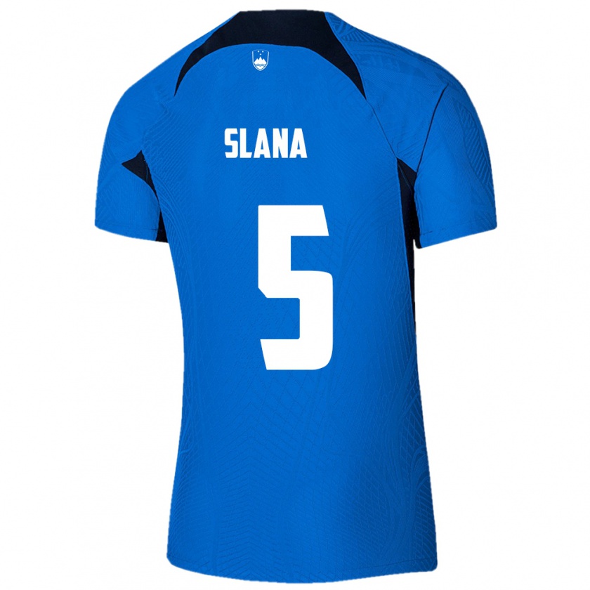 Kandiny Niño Camiseta Eslovenia Filip Slana #5 Azul 2ª Equipación 24-26 La Camisa Chile