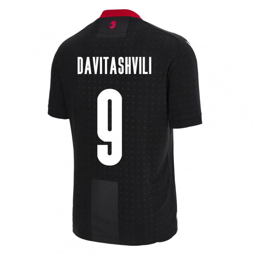 Kandiny Niño Camiseta Georgia Zuriko Davitashvili #9 Negro 2ª Equipación 24-26 La Camisa Chile