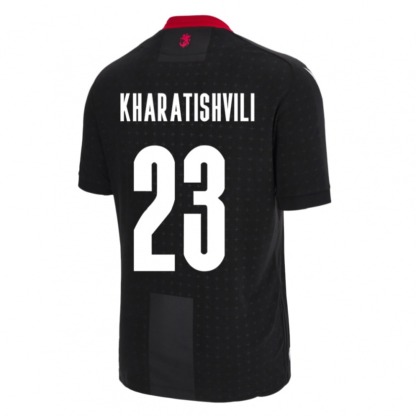 Kandiny Niño Camiseta Georgia Luka Kharatishvili #23 Negro 2ª Equipación 24-26 La Camisa Chile