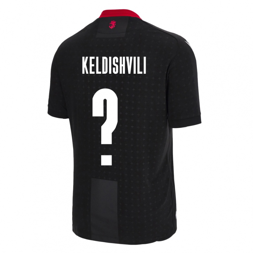 Kandiny Niño Camiseta Georgia Davit Keldishvili #0 Negro 2ª Equipación 24-26 La Camisa Chile