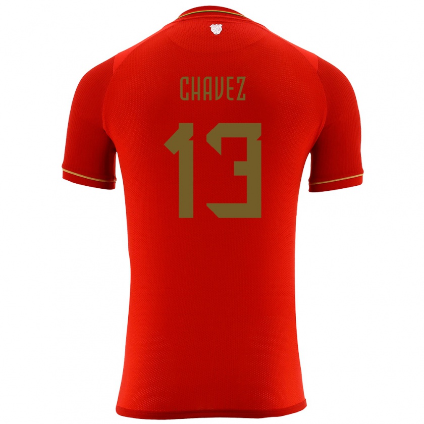 Kandiny Niño Camiseta Bolivia Lucas Chávez #13 Rojo 2ª Equipación 24-26 La Camisa Chile