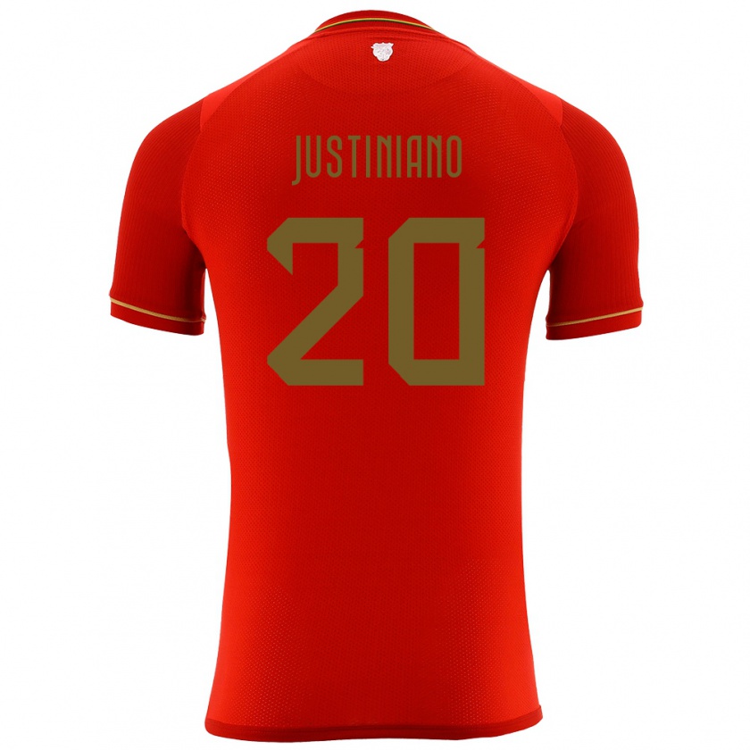 Kandiny Niño Camiseta Bolivia Leonardo Justiniano #20 Rojo 2ª Equipación 24-26 La Camisa Chile