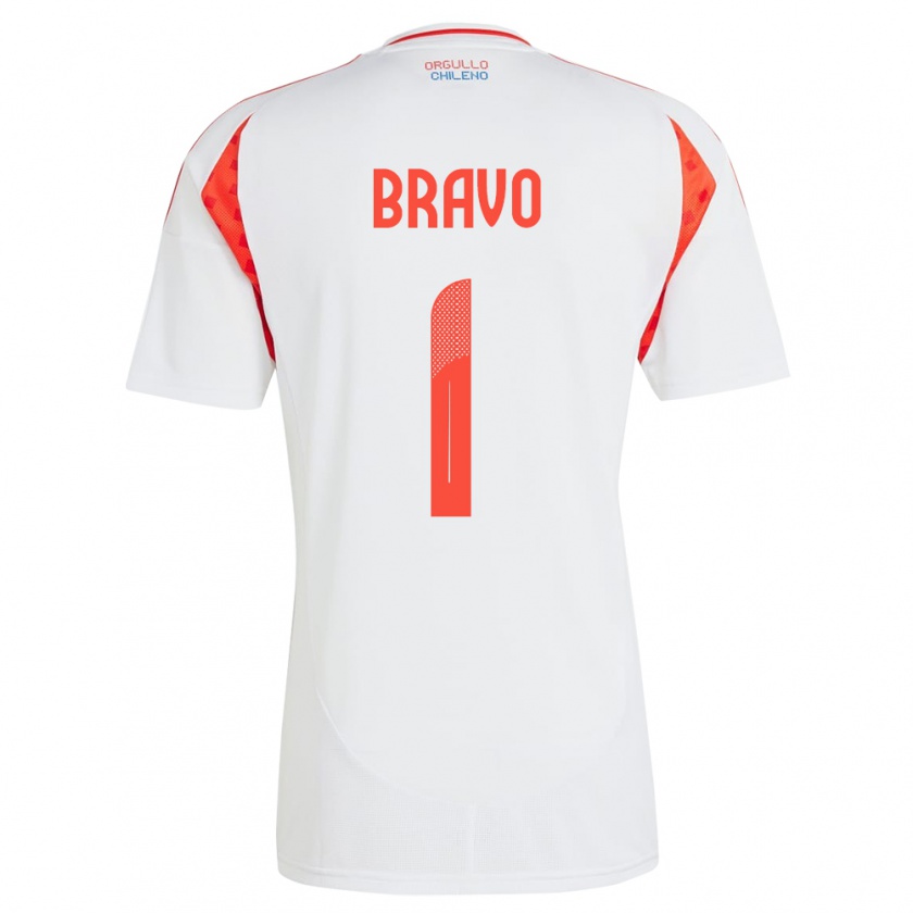 Kandiny Niño Camiseta Chile Claudio Bravo #1 Blanco 2ª Equipación 24-26 La Camisa Chile