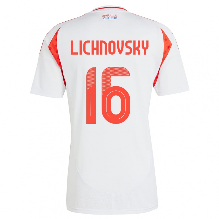 Kandiny Niño Camiseta Chile Igor Lichnovsky #16 Blanco 2ª Equipación 24-26 La Camisa Chile