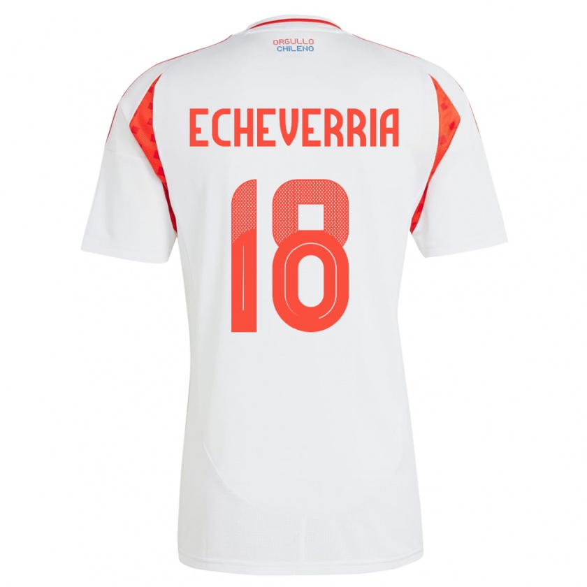 Kandiny Niño Camiseta Chile Rodrigo Echeverría #18 Blanco 2ª Equipación 24-26 La Camisa Chile