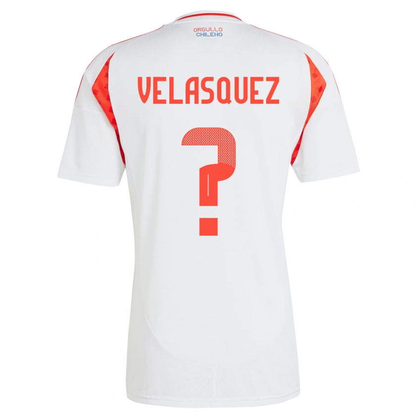 Kandiny Niño Camiseta Chile Milovan Velásquez #0 Blanco 2ª Equipación 24-26 La Camisa Chile