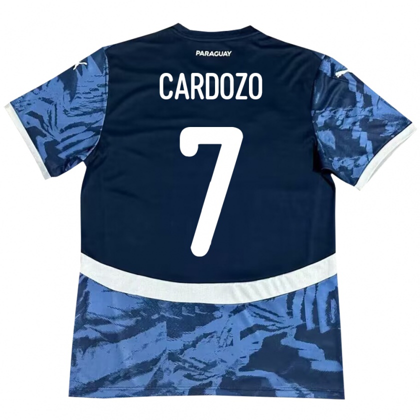 Kandiny Niño Camiseta Paraguay Fernando Cardozo #7 Azul 2ª Equipación 24-26 La Camisa Chile