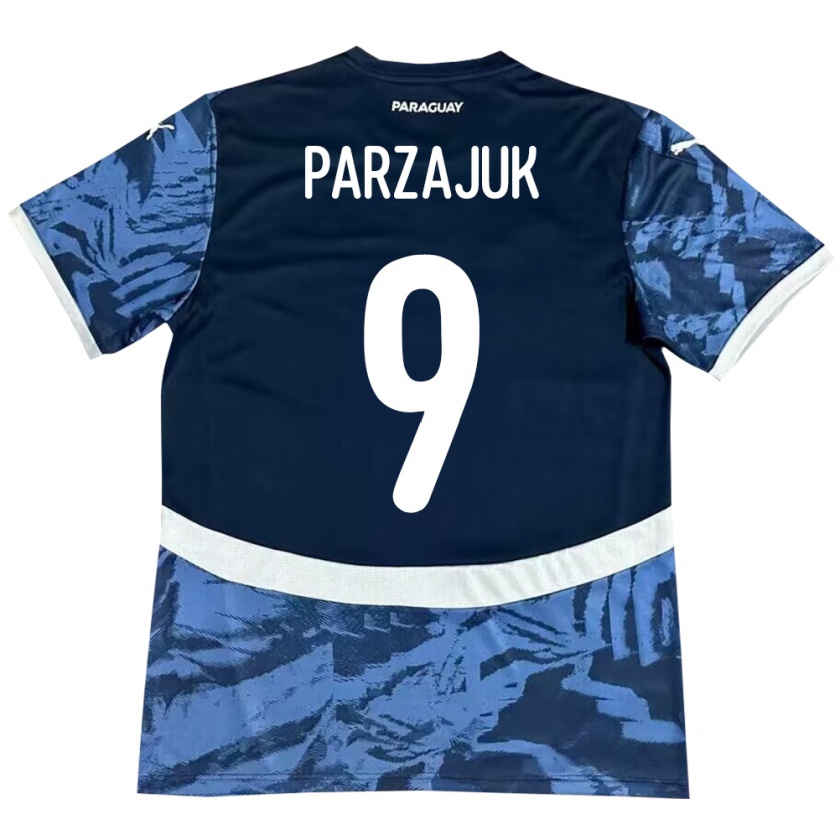 Kandiny Niño Camiseta Paraguay Kevin Parzajuk #9 Azul 2ª Equipación 24-26 La Camisa Chile