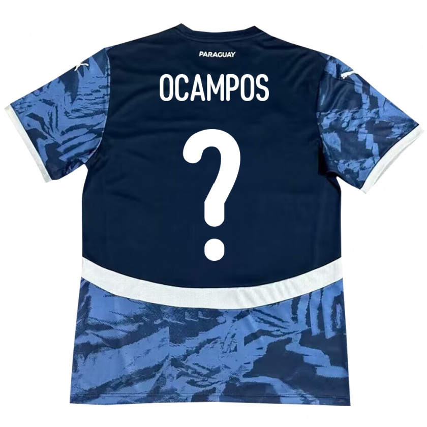 Kandiny Niño Camiseta Paraguay Santiago Ocampos #0 Azul 2ª Equipación 24-26 La Camisa Chile