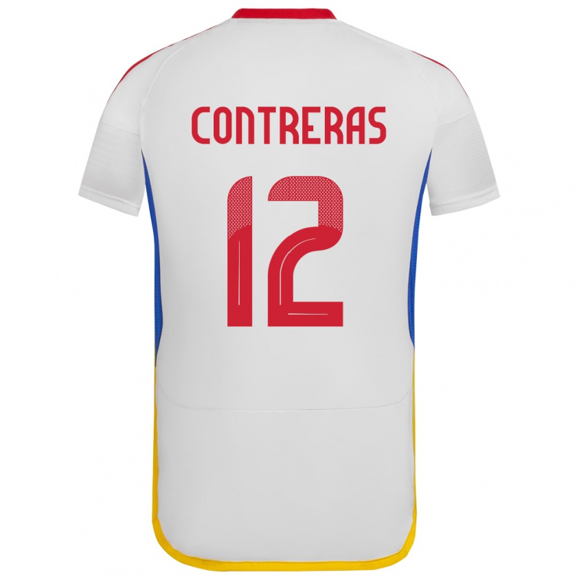 Kandiny Niño Camiseta Venezuela José Contreras #12 Blanco 2ª Equipación 24-26 La Camisa Chile